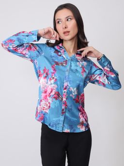 SALT Attire - Multi-Color Royal-Pink and Blue Floral Shirt