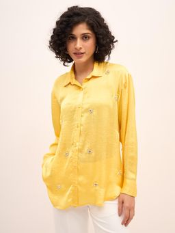 SALT Attire - Yellow Sunstruck Embellished/Sequined Shirt