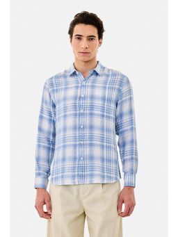 Snitch - Light Blue Checks Full Sleeves Regular Casual Luxe Shirt for Men