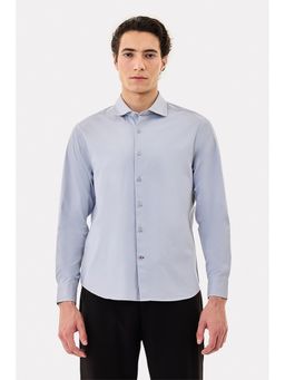 Snitch - Light Grey Solid Full Sleeves Regular Formal Shirt for Men