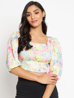 Madame - Multi-Color Printed Crop Top