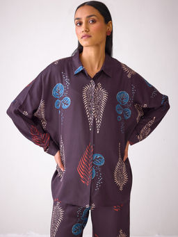 Ancestry - Purple Leaf Printed Shirt