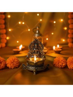 Ritualistic - Brass Laxmi Diya for Pooja Traditional for Pooja Room Elegant Brass Diya