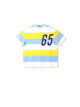 United Colors of Benetton - Boys Striped Round Neck T-Shirt