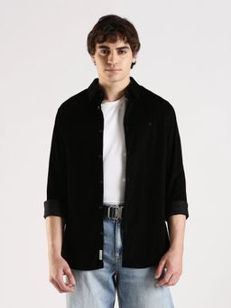 Calvin Klein - Black Solid Slim Fit Cotton Shirt