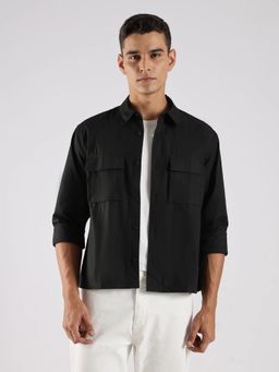 Calvin Klein - Solid Relaxed Fit Cotton Black Shirt