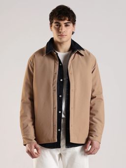 Calvin Klein - Solid Relaxed Fit Polyester Brown Shirt