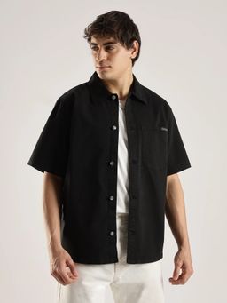 Calvin Klein - Solid Relaxed Fit Cotton Black Shirt