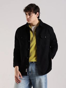 Calvin Klein - Solid Regular Fit Black Cotton Shirt