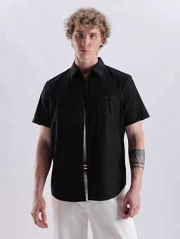 Calvin Klein - Solid Black Regular Fit Cotton Shirt