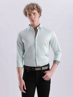 Calvin Klein - Solid Slim Fit Blue Cotton Shirt