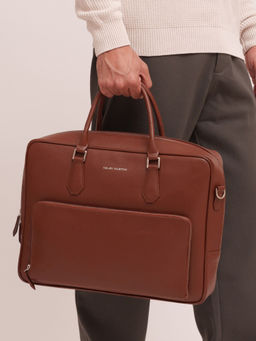 Kelby Huston - Unisex Brown Apex Laptop Bag with Detachable Strap