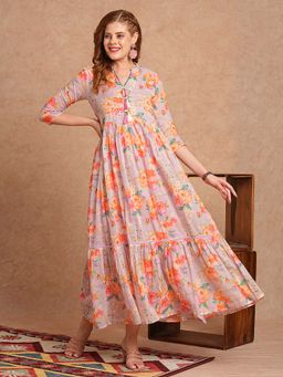 FASHOR - Women Lavender Floral Maxi Dress