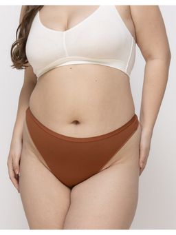 MIEZ - Brown Casual High Cut Thong Panty