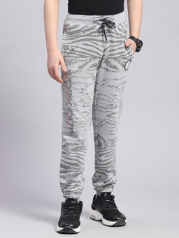 Monte Carlo - Grey Melange Printed Regular Fit Lower