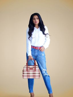 The Clownfish - Andrea Series Handbag For Women - Premium Faux Leather- Maroon