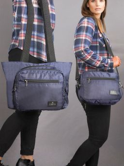 The Clownfish - Sarin Series Handbag Convertible Sling Bag With Detachable Strap- Navy Blue