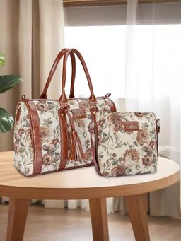 The Clownfish - Combo Of Linda Series Sling Bag And Lorna Series Handbag with Detachable Strap (Set of 3)- Brown