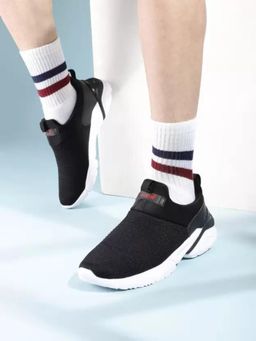 LIBERTY - Mens Black Leap7X Brisk-01 Sports Non Lacing Walking Shoes