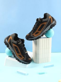 LIBERTY - Mens Black Leap7X East-1 Sports Lacing Running Shoes