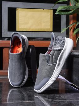 LIBERTY - Mens Dark Grey Leap7X Ezzar-1 Sports Non Lacing Walking Shoes
