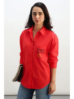 Allen Solly - Women Red Long Sleeves Shirt