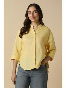 Allen Solly - Women Yellow Solid Shirt