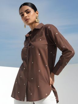 Autumnlane - Ivanka Hazel Embroidery Cotton Shirt