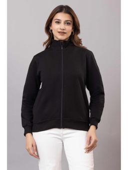 MLADA - Women Black Solid Cotton Long Sleeves Jacket