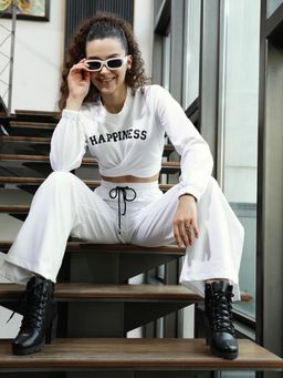 STREET 9 - Women White Knotted Sweatshirt