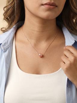 GIVA - Silver Rose Gold Ornata Charm Pendant
