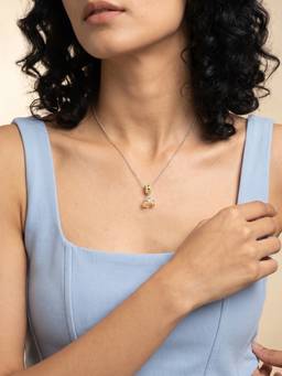 GIVA - Silver Dual Tone Regal Bead Pendant
