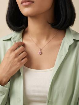 GIVA - Silver Rose Gold Rosy Petal Pendant