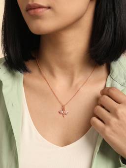 GIVA - Silver Rose Gold Whimsy Wings Pendant