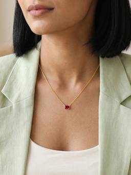 GIVA - Silver Golden Roseline Necklace