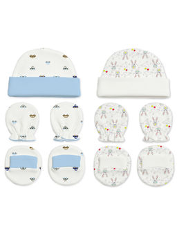 Moms Home - Newborn Baby Cap Mitten Bootie Set White (0-3 Months)