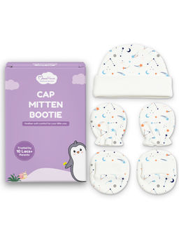 Moms Home - Newborn Baby Cap Mitten Bootie Set Galaxy (0-3 Months)