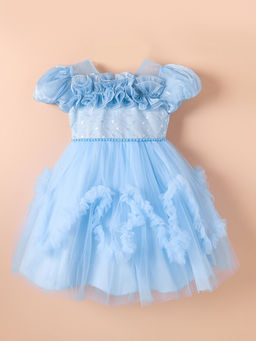 Hopscotch - Ruffled Party Dress Blue