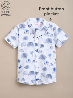 Hopscotch - Cotton Elephant Dreams Shirt White