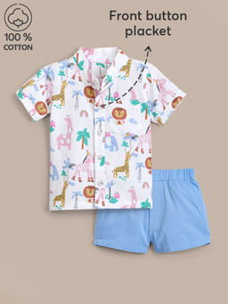 Hopscotch - Cotton Animal Shirts and Shorts Multi-Color