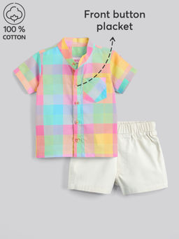 Hopscotch - Cotton Plaid Shirts and Shorts Multi-Color