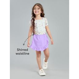 Hopscotch - Ruffle Charm Cotton Top and Skort White