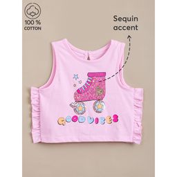 Hopscotch - Pure Cotton Sequin Embellished Top Pink