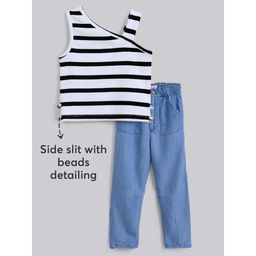 Hopscotch - Beads Embellished Top & Pants White