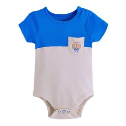 Hopscotch - Bi-Tone Cotton Animal Friend Onesie Multi-Color