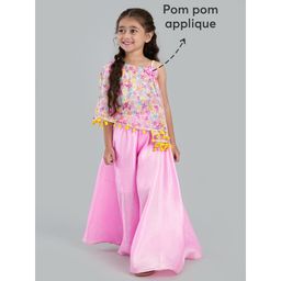 Hopscotch - Blooming Petals Ethnic Blouse and Palazzo Pink