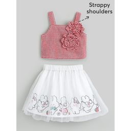 Hopscotch - Checkered Bloom Tulle Top and Skirt