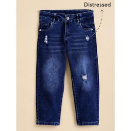 Hopscotch - Weekend Ease Ripped Denim Jeans Navy Blue