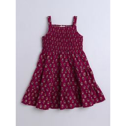Hopscotch - Vintage Berry Floral Cotton Dress Magenta