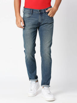 Pepe Jeans - Men Vapour Low Waist Heavy Fade Medium Blue Jeans